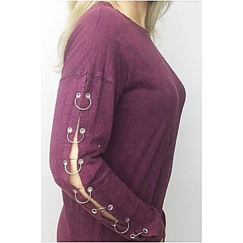 📍SALE Mineral Wash Ring Sleeve Tunic Top SML - Picture 5 of 8